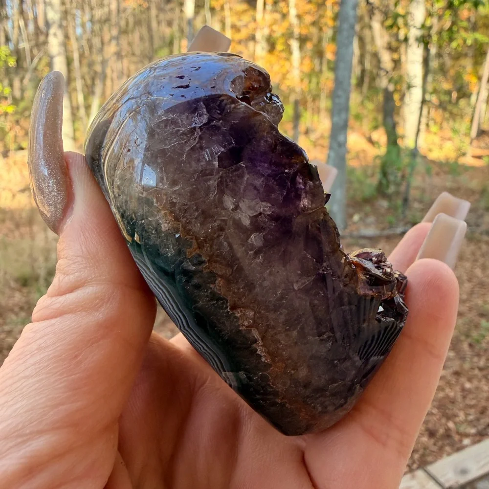 Twin Flame Fantasy Agate & Amethyst Druzy Heart | Uruguay | High Quality 0005 - Picture 5 of 13